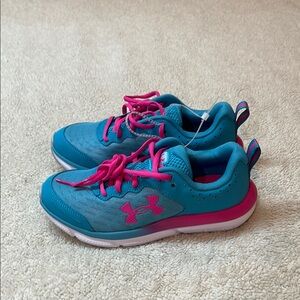 Under Armour Girls Blue and Pink Sneakers